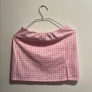Pink Houndstooth Women's Skirt